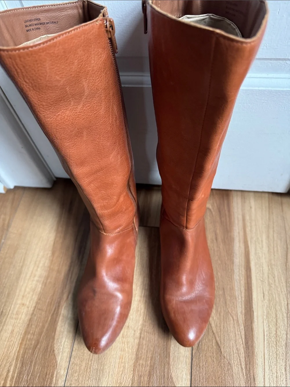 Kork-Ease Tall Leather Riding Boots in Cognac